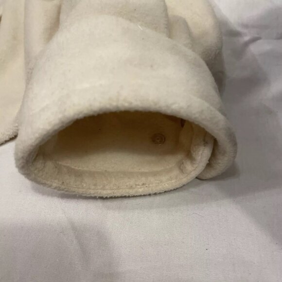 Bob Mackie Wearable Art Jacket Size L Embroidered Floral Full Zip Fleece Cream - Picture 4 of 14